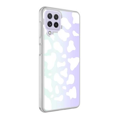 Galaxy A22 4G Uyumlu Kılıf Zore M-Blue Desenli Kapak