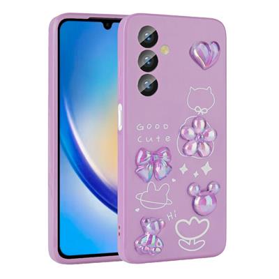 Galaxy A23 4G Uyumlu Kılıf Kabartma Figürlü Parlak Zore Toys Silikon Kapak