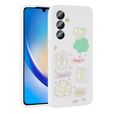 Galaxy A23 4G Uyumlu Kılıf Kabartma Figürlü Parlak Zore Toys Silikon Kapak