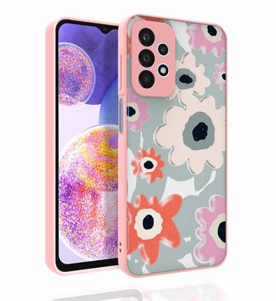 Galaxy A23 Uyumlu Kılıf Desenli Kamera Korumalı Parlak Zore Nora Kapak