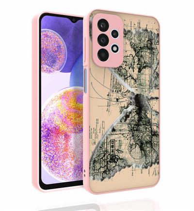 Galaxy A23 Uyumlu Kılıf Desenli Kamera Korumalı Parlak Zore Nora Kapak