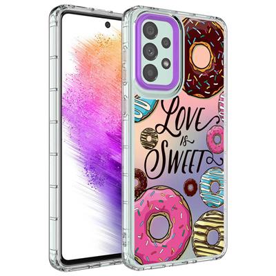 Galaxy A23 Uyumlu Kılıf Kamera Korumalı Renkli Desenli Sert Silikon Zore Korn Kapak