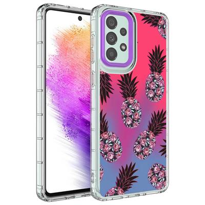 Galaxy A23 Uyumlu Kılıf Kamera Korumalı Renkli Desenli Sert Silikon Zore Korn Kapak