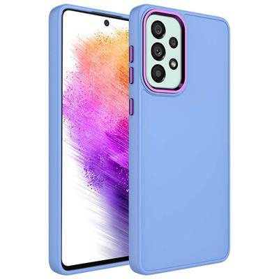 Galaxy A23 Uyumlu Kılıf Metal Çerçeve ve Buton Tasarımlı Silikon Zore Luna Kapak