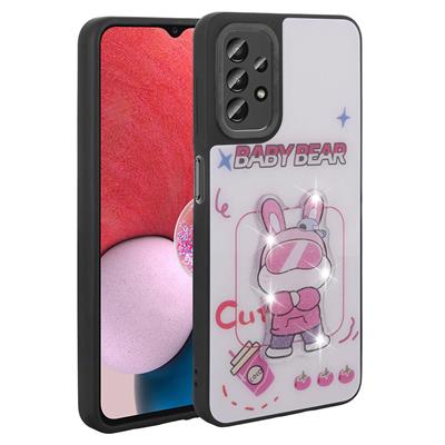 Galaxy A23 Uyumlu Kılıf Parlayan Kabartmalı İkonik Figürlü Zore Amas Silikon Kapak