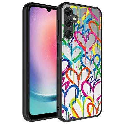 Galaxy A24 Uyumlu Kılıf Aynalı Desenli Kamera Korumalı Parlak Zore Mirror Kapak