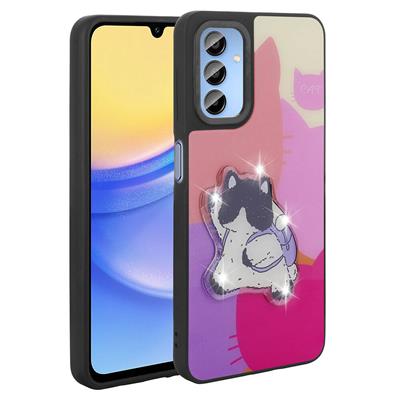 Galaxy A25 Uyumlu Kılıf Parlayan Kabartmalı İkonik Figürlü Zore Amas Silikon Kapak