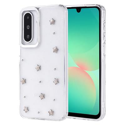Galaxy A26 Uyumlu Kılıf Airbag Tasarımlı Simli Şeffaf Zore Kutup Kapak