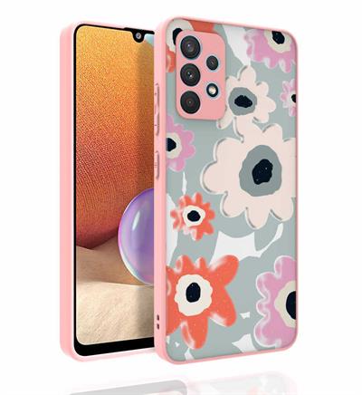 Galaxy A32 4G Uyumlu Kılıf Desenli Kamera Korumalı Parlak Zore Nora Kapak