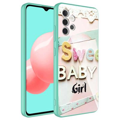 Galaxy A32 4G Uyumlu Kılıf Kamera Korumalı Desenli Sert Silikon Zore Epoksi Kapak