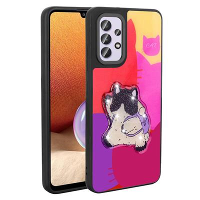 Galaxy A32 4G Uyumlu Kılıf Parlayan Kabartmalı İkonik Figürlü Zore Amas Silikon Kapak