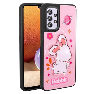 Galaxy A32 4G Uyumlu Kılıf Parlayan Kabartmalı İkonik Figürlü Zore Amas Silikon Kapak