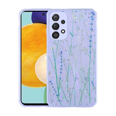 Galaxy A32 4G Uyumlu Kılıf Simli Desenli Kamera Korumalı Parlak Zore Popy Kapak