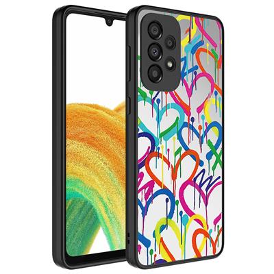 Galaxy A33 5G Uyumlu Kılıf Aynalı Desenli Kamera Korumalı Parlak Zore Mirror Kapak