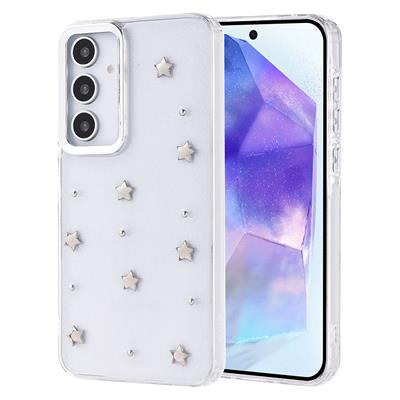 Galaxy A35 Uyumlu Kılıf Airbag Tasarımlı Simli Şeffaf Zore Kutup Kapak
