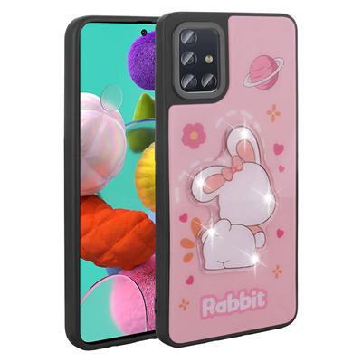 Galaxy A51 Uyumlu Kılıf Parlayan Kabartmalı İkonik Figürlü Zore Amas Silikon Kapak