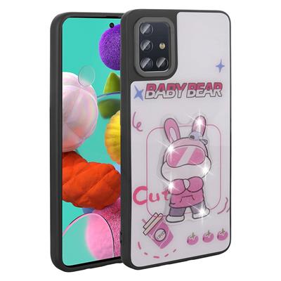 Galaxy A51 Uyumlu Kılıf Parlayan Kabartmalı İkonik Figürlü Zore Amas Silikon Kapak