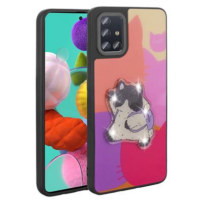 Galaxy A51 Uyumlu Kılıf Parlayan Kabartmalı İkonik Figürlü Zore Amas Silikon Kapak