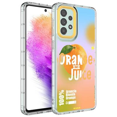 Galaxy A53 5G Uyumlu Kılıf Kamera Korumalı Renkli Desenli Sert Silikon Zore Korn Kapak