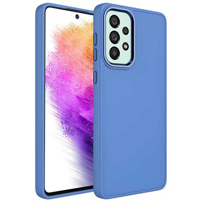 Galaxy A53 5G Uyumlu Kılıf Metal Çerçeve ve Buton Tasarımlı Silikon Zore Luna Kapak