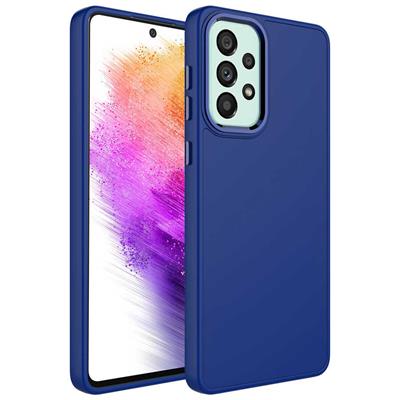 Galaxy A53 5G Uyumlu Kılıf Metal Çerçeve ve Buton Tasarımlı Silikon Zore Luna Kapak