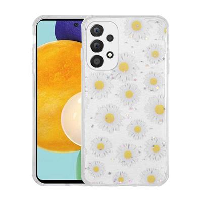 Galaxy A53 5G Uyumlu Kılıf Simli Desenli Kamera Korumalı Parlak Zore Popy Kapak