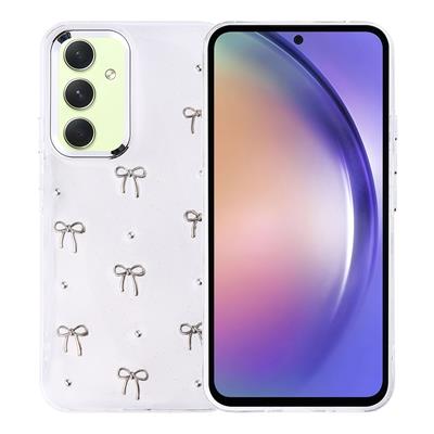 Galaxy A54 Uyumlu Kılıf Airbag Tasarımlı Simli Şeffaf Zore Kutup Kapak