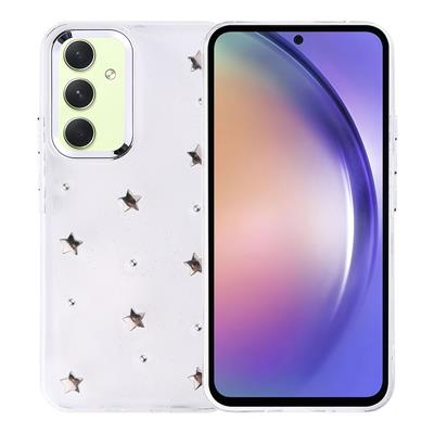 Galaxy A54 Uyumlu Kılıf Airbag Tasarımlı Simli Şeffaf Zore Kutup Kapak