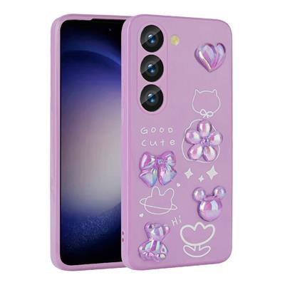 Galaxy A54 Uyumlu Kılıf Kabartma Figürlü Parlak Zore Toys Silikon Kapak