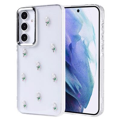 Galaxy A55 Uyumlu Kılıf Airbag Tasarımlı Simli Şeffaf Zore Kutup Kapak