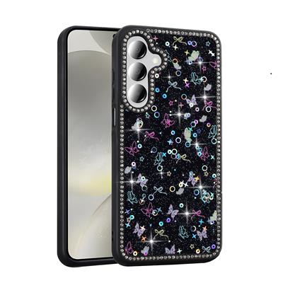 Galaxy A55 Uyumlu Kılıf Taşlı ve Simli Tasarım Zore Azra Kapak