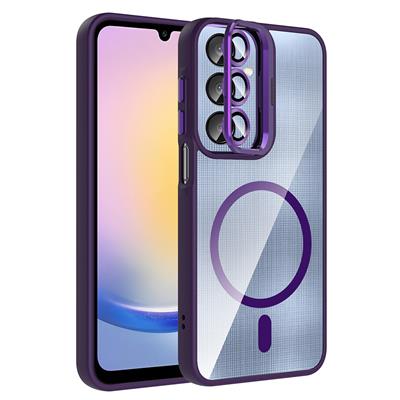 Galaxy A56 Uyumlu Kılıf Standlı ve Kamera Lens Hediyeli Zore Etro Kapak