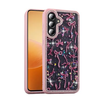 Galaxy A56 Uyumlu Kılıf Taşlı ve Simli Tasarım Zore Azra Kapak