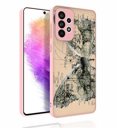 Galaxy A73 Uyumlu Kılıf Desenli Kamera Korumalı Parlak Zore Nora Kapak