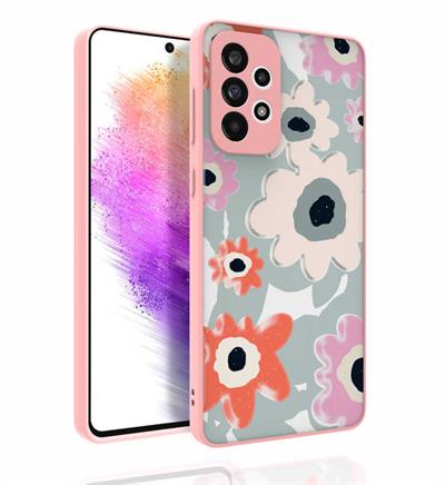 Galaxy A73 Uyumlu Kılıf Desenli Kamera Korumalı Parlak Zore Nora Kapak