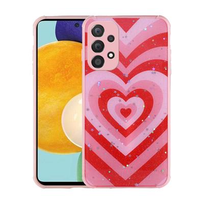 Galaxy A73 Uyumlu Kılıf Simli Desenli Kamera Korumalı Parlak Zore Popy Kapak