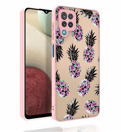 Galaxy M12 Uyumlu Kılıf Desenli Kamera Korumalı Parlak Zore Nora Kapak