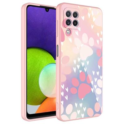 Galaxy M12 Uyumlu Kılıf Kamera Korumalı Desenli Sert Silikon Zore Epoksi Kapak