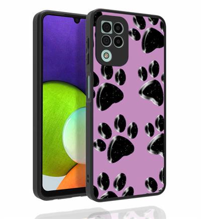 Galaxy M22 Uyumlu Kılıf Desenli Kamera Korumalı Parlak Zore Nora Kapak