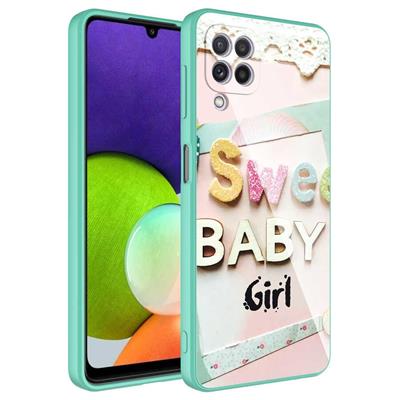 Galaxy M22 Uyumlu Kılıf Kamera Korumalı Desenli Sert Silikon Zore Epoksi Kapak
