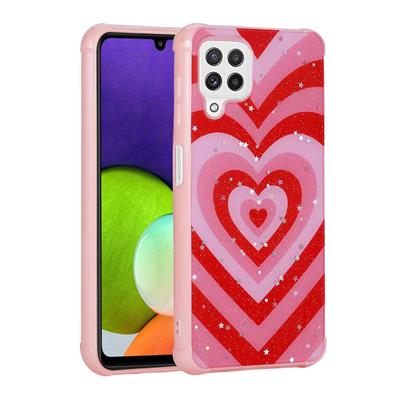 Galaxy M22 Uyumlu Kılıf Simli Desenli Kamera Korumalı Parlak Zore Popy Kapak