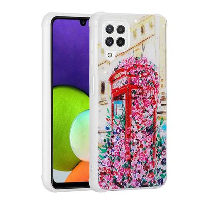 Galaxy M22 Uyumlu Kılıf Simli Desenli Kamera Korumalı Parlak Zore Popy Kapak