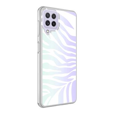 Galaxy M22 Uyumlu Kılıf Zore M-Blue Desenli Kapak