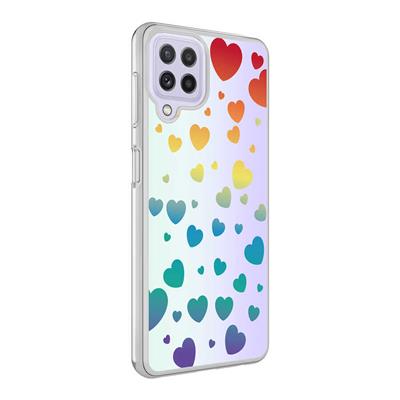 Galaxy M22 Uyumlu Kılıf Zore M-Blue Desenli Kapak