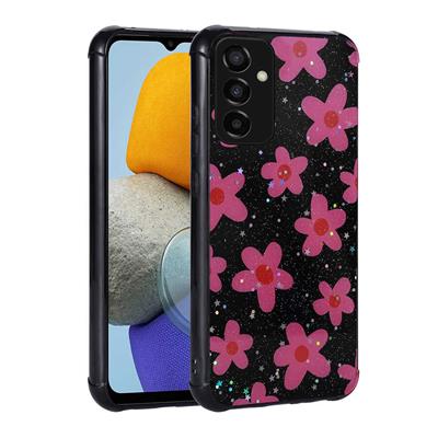 Galaxy M23 Uyumlu Kılıf Simli Desenli Kamera Korumalı Parlak Zore Popy Kapak