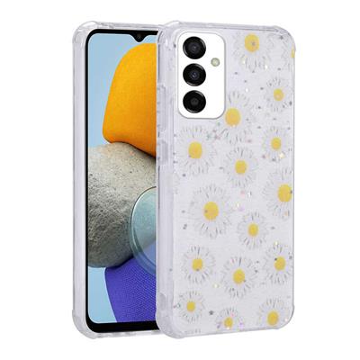 Galaxy M23 Uyumlu Kılıf Simli Desenli Kamera Korumalı Parlak Zore Popy Kapak