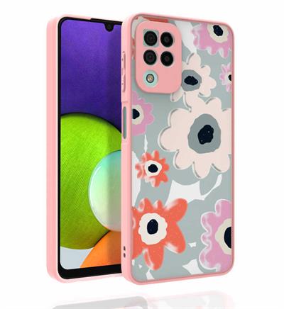 Galaxy M32 Uyumlu Kılıf Desenli Kamera Korumalı Parlak Zore Nora Kapak