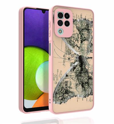 Galaxy M32 Uyumlu Kılıf Desenli Kamera Korumalı Parlak Zore Nora Kapak