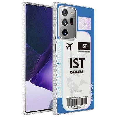 Galaxy Note 20 Ultra Uyumlu Kılıf Airbag Kenarlı Renkli Desenli Silikon Zore Elegans Kapak