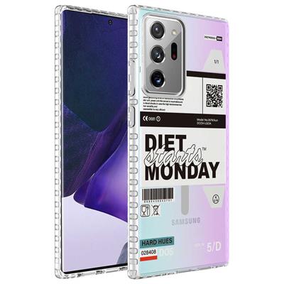 Galaxy Note 20 Ultra Uyumlu Kılıf Airbag Kenarlı Renkli Desenli Silikon Zore Elegans Kapak